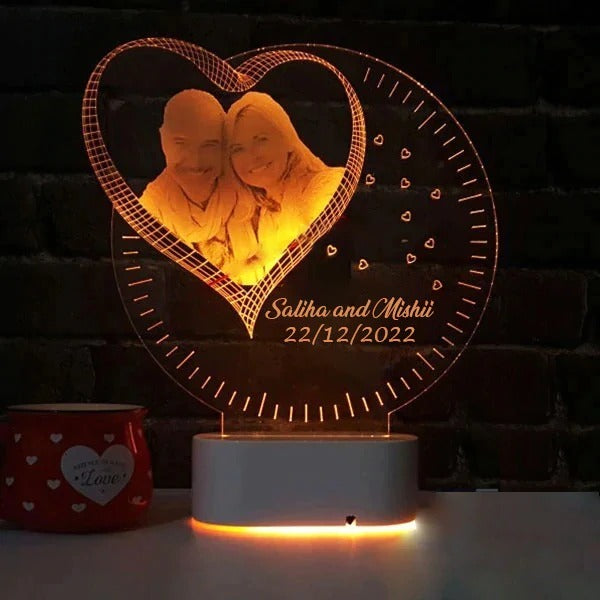 Personalized 3D Illusion LED LAMP(8 Inches Height x 8-inch Width)
