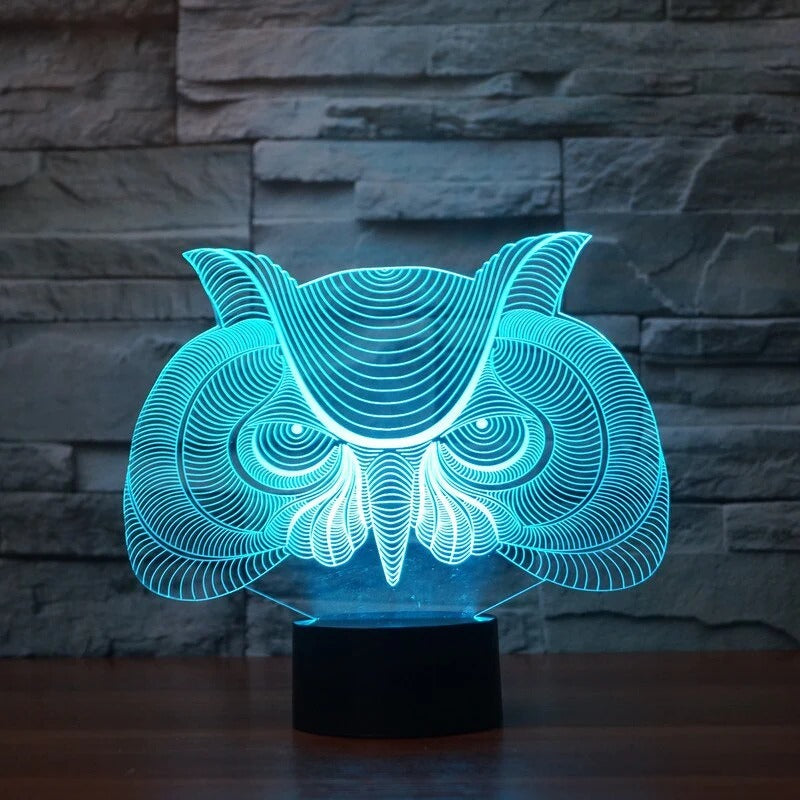 Owl 3D Illusion Desk Lamp Acrylic Night Light
