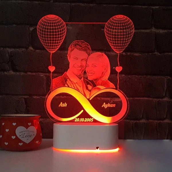 Personalized Picture Names And Date LED Night Lamp