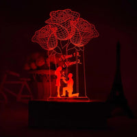 PERSONALIZED 3D FLOWER ILLUSION LED LAMP